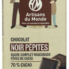 Chocolat bio noir aux pépites 70%,100g