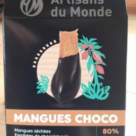 Mangues séchées enrobées de chocolat noir
